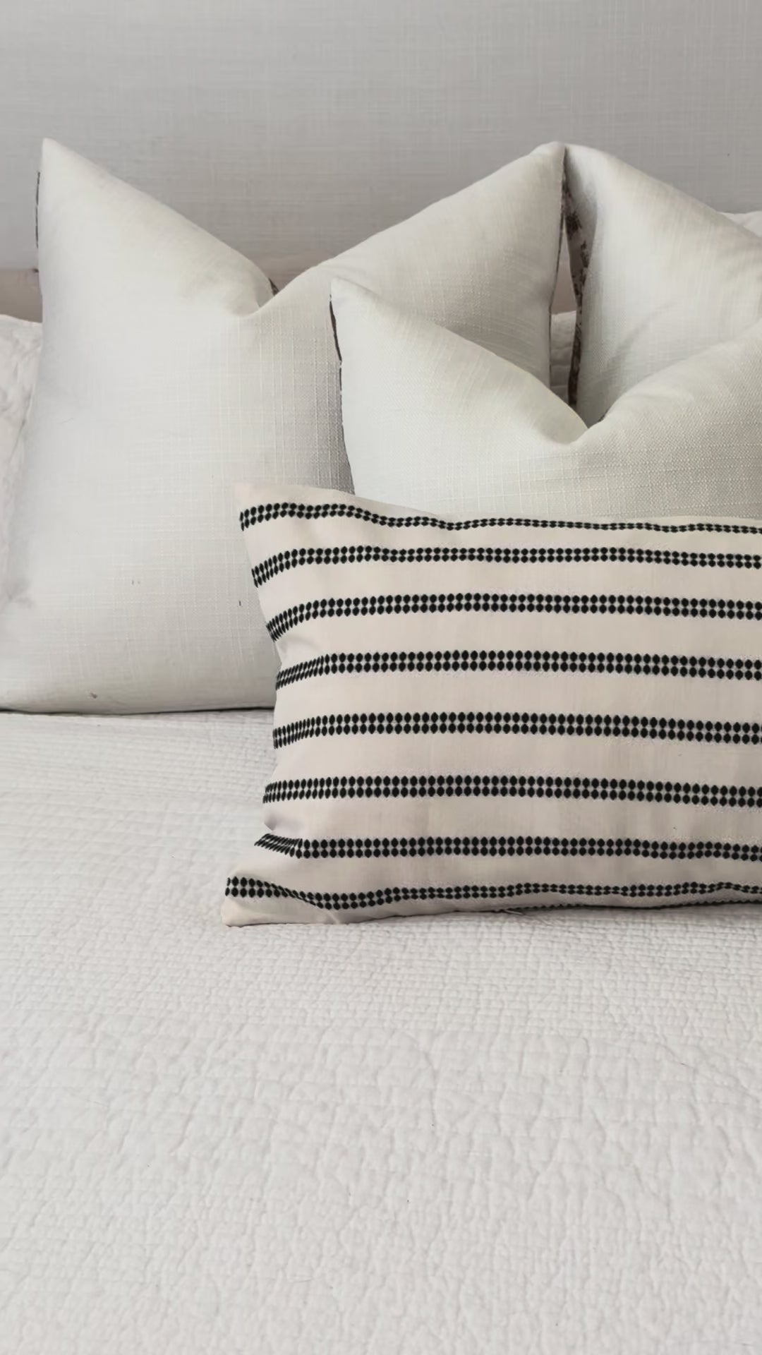 Black and White Lumbar Pillow Cover 14 x 36