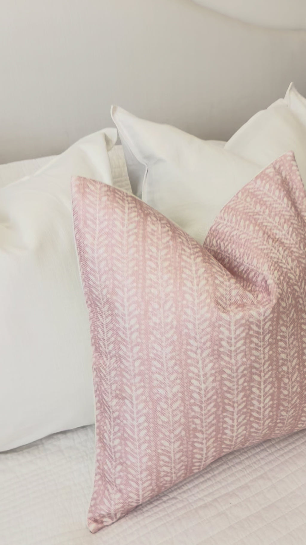 Blush Printed Floral Pillow Cover