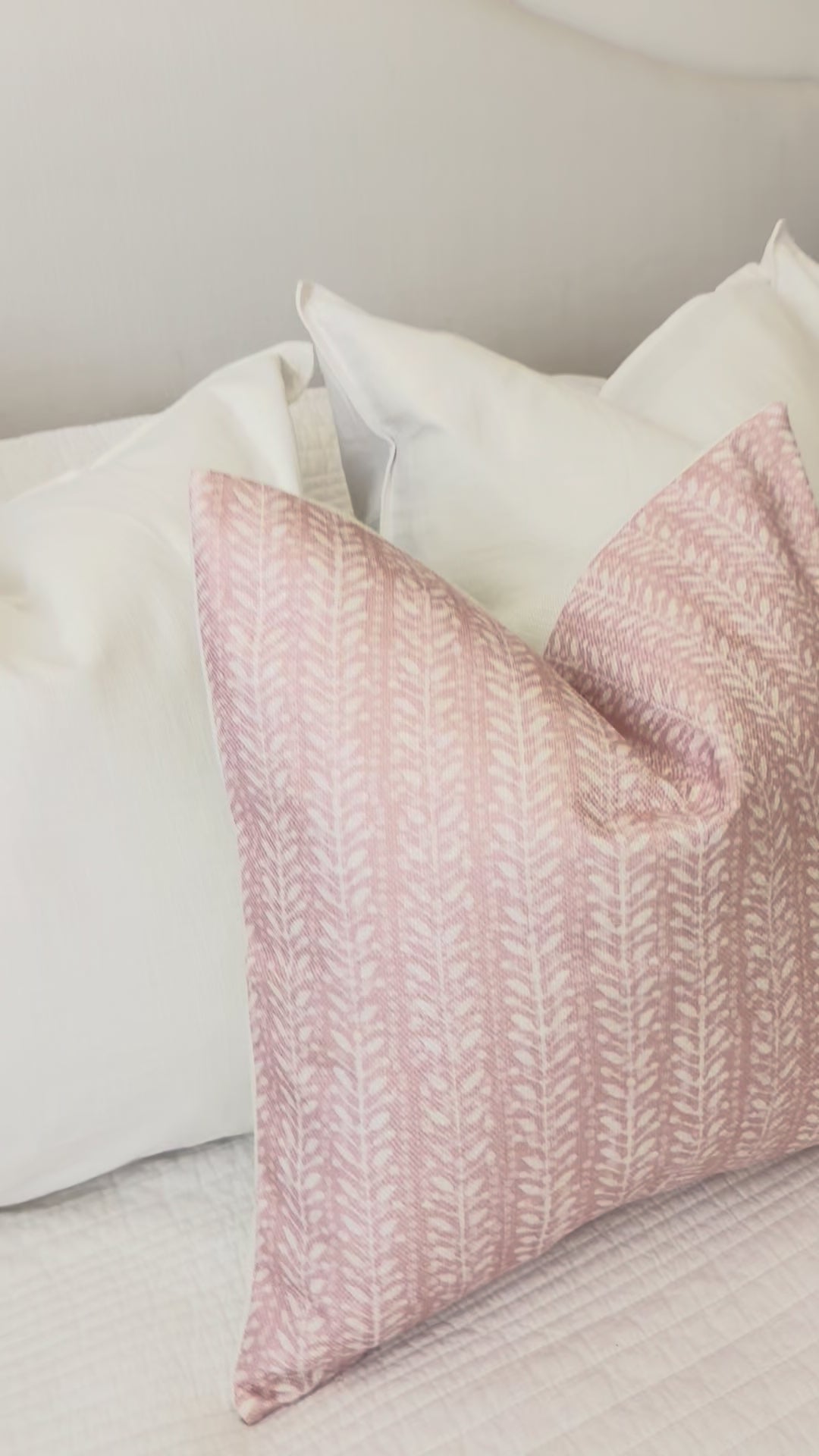 Blush Printed Floral Pillow Cover